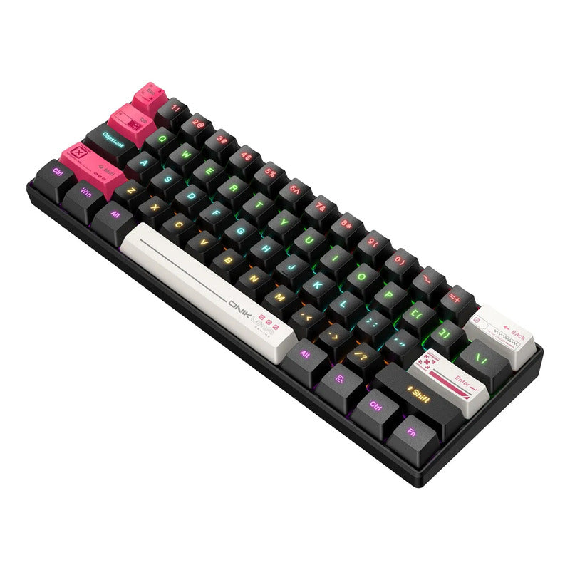 Teclado Mecanico Compacto Onikuma G55 Con Reemplazo Teclas Negro Rosa Bkanco G55 Inglés Us