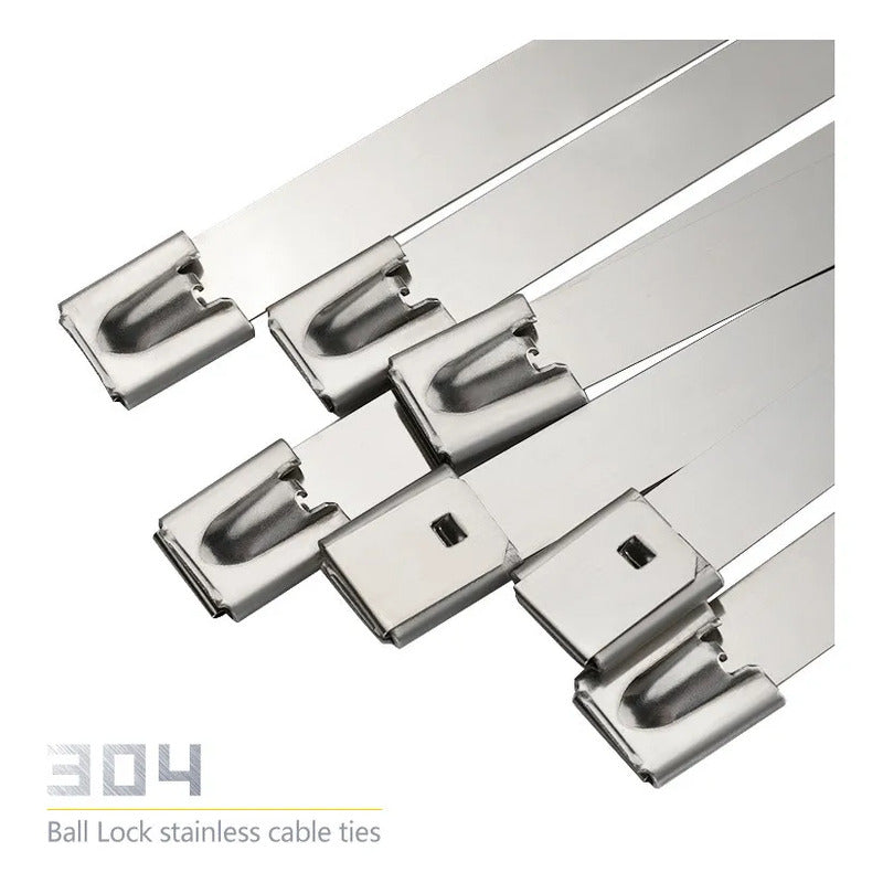 X5 Amarras Metalica Acero 304 Abrazadera 7.9x400mm Bridas Plateado 52716