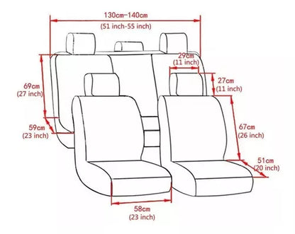 Funda Cubre Asiento Auto Para Mujer 9 piezas Negro Mariposas