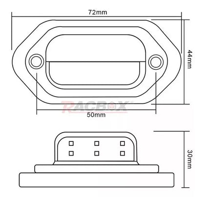 Pack Luz Patente Foco 6 Led Auto Camión Furgón 10 - 30v X2