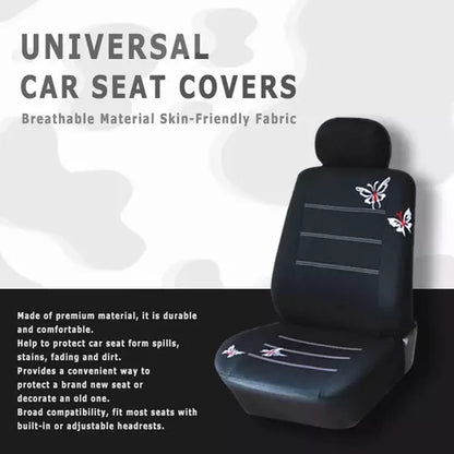 Funda Cubre Asiento Auto Para Mujer 9 piezas Negro Mariposas