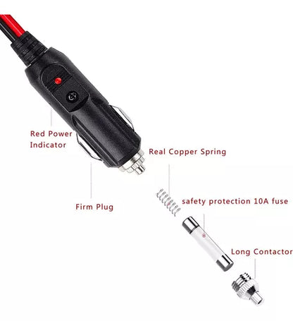 Cable Adaptador Cenicero Enchufe Alimenta 12v-24v + Fusible